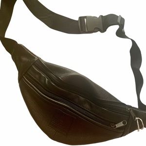 Black Leather Fanny Pack